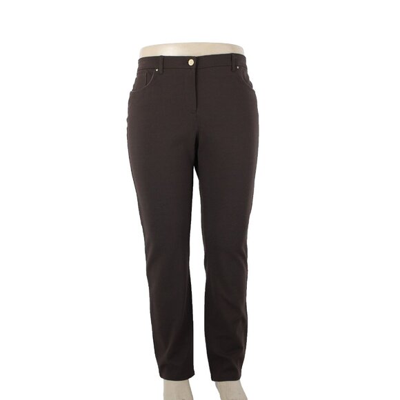 Chicos $89 So Slimming Sz 3 x 30 Cocoa Bean Brown Peyton Rayon Nylon Pant - Picture 1 of 16